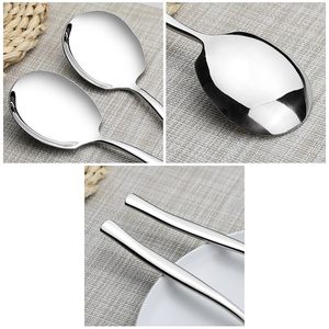 Luxury Stainless Steel Soup Spoons Set of 6 – Mirror Polish Dinner Spoons, Heavy Duty Silverware for Dining, Kitchen, Restaurant - Product Image 4