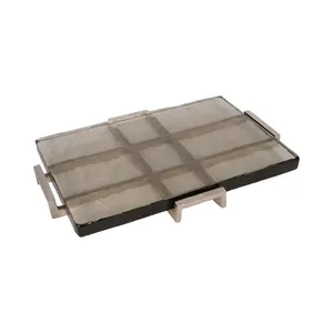 Square Glass Serving Tray With Metal Handles Minimalist Design Durable <b>Decorative</b> <b>Plate</b> - Product Image 4