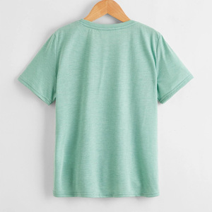 เสื้อยืดแขนสั้นสีเขียวพิมพ์ลายต้นปาล์มคอกลมเสื้อเชิ้ตผ้าฝ้ายลำลองสำหรับเด็กผู้ชาย - Product Image 2