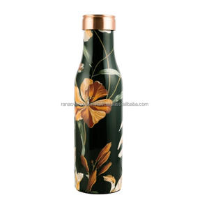 Botella de Agua de Cobre Ayurvédica Hecha a Mano de 32.5 Oz (950 ML) con Diseño Floral Vintage para Beber Directamente, Uso en Campamentos, Unisex - Product Image 3