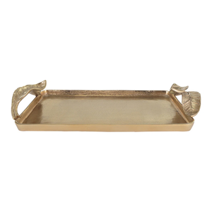 Plateau de service en métal fait main en forme de feuille, avec poignée, décoratif, pour le rangement des aliments, design personnalisé sûr et sûr pour la maison, au meilleur prix - Product Image 4