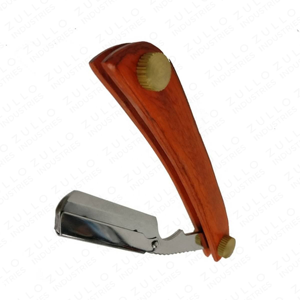 Professional Stainless Steel Cut Throat Razor with Wooden Handle Custom Logo Disposable <b>Barber</b> Shaving Tool OEM - Product Image 5