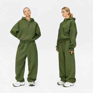 Nuevo Diseño, Chándal Deportivo para Mujer, Talla Grande, 100% Algodón Transpirable, con Cierre, Ropa Deportiva Personalizada para Mujer - Product Image 4