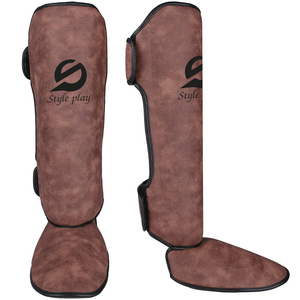 Nouveau style protège-tibias et protège-pieds Twins personnalisés en cuir véritable pour Muay Thai, meilleure qualité, vente chaude - Product Image 1