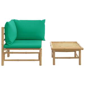 Conjunto de Muebles de Jardín Modulares Medianos de Bambú Verde y Poliéster - Product Image 3