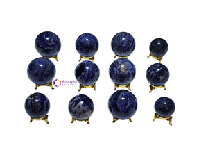 SODALITE Gemstone <b>Sphere</b> Wholesale Crystal Supplies Natural Handmade Waterproof <b>Balls</b> Stones Crystal Amayra Crystals Gujarat - Product Image 1
