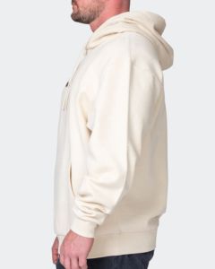 Sweat-shirts en molleton de coton crème avec logos personnalisés, coupe classique, couleur unie, design décontracté avec poche, pour l'automne et l'hiver - Product Image 3