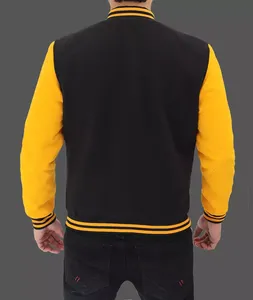Classic Pattern-Decorated Men's Varsity Jacket <b>Athletic</b> Fit Comfortable Warm Fall Winter College or Sports Fashion Outerwear - Product Image 2