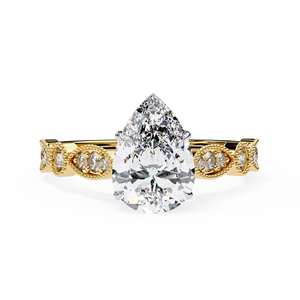 Luxury Lab Grown Diamond Engagement <b>Ring</b> 10K Yellow <b>Gold</b> | IGI Certified Classic Solitaire <b>Ring</b> for Women | Timeless Bridal - Product Image 3