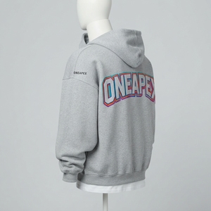 <b>Men's</b> <b>Grey</b> Oversized Fleece Hoodie Graphic Print Pullover Streetwear <b>Sweatshirt</b> Kangaroo Pocket Casual Sportswear Custom - Product Image 2