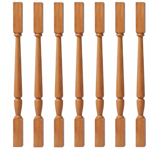 Balustre carré en bois de caoutchouc écologique et durable, conception personnalisée pour poteaux d'escalier, fournisseur de pièces d'escalier pour la construction résidentielle - Product Image 1