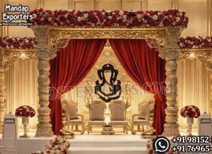 Mandap de Madera Tradicional para Bodas Hindúes, con Pilares de Diseño Único de Elefantes, Mandapam, Compre un Mandap de Estilo Real para Bodas en EE. UU. - Product Image 6