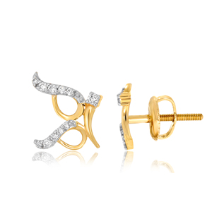 Pendientes de Mariposa de Diamantes de Oro Sólido de 14K de Lujo, Corte Brillante Redondo, Color G, Diamantes Blancos de Laboratorio, para Uso Diario de Mujeres - Product Image 3