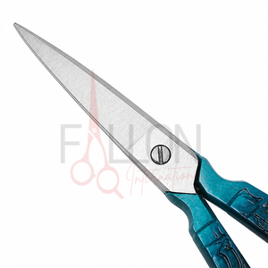 Tijeras de bordado azules de acero inoxidable para dar forma a las cejas con mango decorativo - Product Image 2