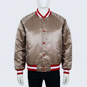 Chaqueta Varsity de Seda Personalizada para Hombre, Chaqueta Varsity de Satén con Letras Bordadas, Chaqueta Varsity de Béisbol Personalizada para Hombre - Product Image 5