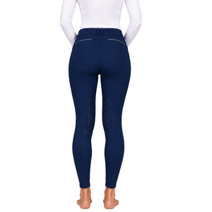 Leggings de equitación para mujer azul marino, pantalones ecuestres elásticos de cintura alta con agarre de silicona en toda la asiento, pantalones de montar para entrenamiento deportivo. - Product Image 2