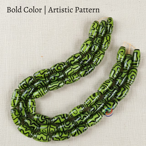 ลูกปัดรูปไข่ลายผสมสีเขียวหรูหรา |   แก้วแลมป์เวิร์คคุณภาพสูง เงางาม ขนาด 12-28 มม. สำหรับทำสร้อยคอและงานฝีมือ - Product Image 3