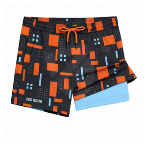 Custom Logo Men's 2 in 1 Athletic Quick Dry Lightweight Running <b>Shorts</b> Sweat Wicking Gym Workout Elastic <b>Short</b> <b>Compression</b> Liner - Product Image 1