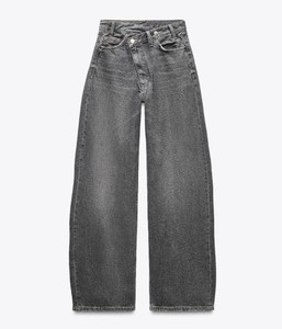 Jean en denim respirant pour femme, coupe droite, taille mi-haute, style décontracté d'été, double boutonnage, effet vieilli, écologique, délavé - Product Image 3