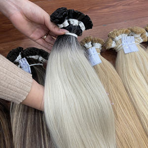 Extensions de cheveux humains vietnamiens bruts à pointe plate en kératine, cuticules alignées, double tirage, haute qualité - Product Image 4