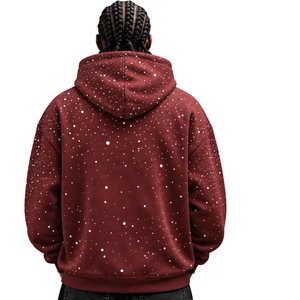 Brown <b>White</b> Men Pullover <b>Hoodie</b> Regular Fit Casual Fleece Sweatshirt Drawstring Hood Kangaroo Pocket 100% Cotton Winter - Product Image 2