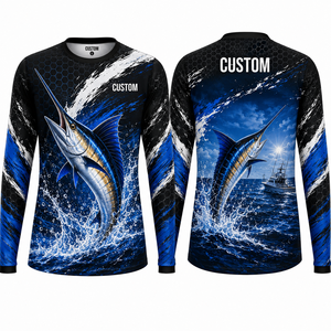 Camisa de Pesca Personalizada para Hombre, Protección Solar UPF 50, Manga Larga, Poliéster de Secado Rápido, Ropa de Pesca para Exteriores, Negra y Amarilla - Product Image 6