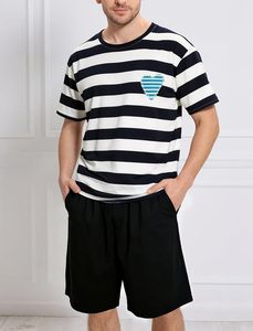 <b>Men's</b> Short Sleeve <b>Pajama</b> <b>Set</b> Summer Breathable Soft Sleepwear Loungewear Cozy PJs - Product Image 2