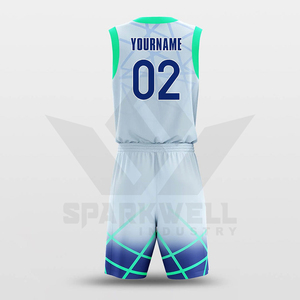 Conjunto de Camiseta de Baloncesto Sublimada Personalizada, sin Mangas, Cuello en V, Poliéster que Absorbe la Humedad, Ropa Deportiva para Adultos, Estampado Geométrico - Product Image 3