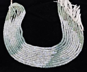 Perles Heishi en Aquamarine Naturelle AAA et Pierre de Lune Arc-en-ciel Blanche, 4-4,5 MM, Perles de Pierre Précieuse en Forme de Roue d'Aquamarine, 14 Pouces, pour Bijoux - Product Image 1