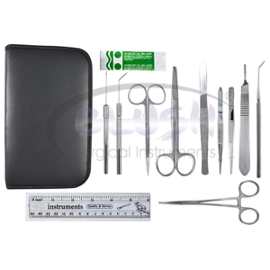 Kits chirurgicaux 12 pièces en acier inoxydable allemand, ciseaux, pinces, forceps, kit de dissection chirurgical avec étui par Blush Surgical - Product Image 1