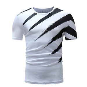 Vente en gros 100% coton T-shirts graphiques pour hommes Hip Hop Plus Size Crewneck Blank T-shirts Custom OEM - Product Image 1