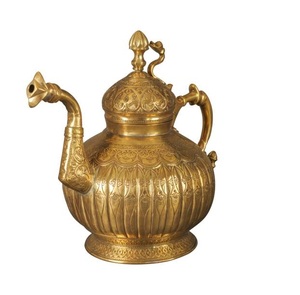 Smooth Design Classic Stainless Steel Gold Finished Eco-Friendly <b>1L</b> Capacity Amson Brass Customizable Teapot Lid Pot - Product Image 2