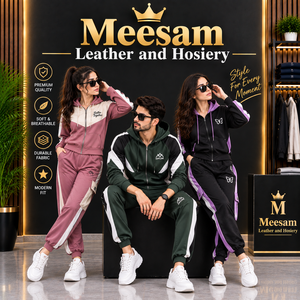 Conjunto Deportivo Unisex con Capucha y Bloques de Color, Corte Regular, Sudadera con Cierre, Tejido de Poliéster y Algodón, Transpirable - Product Image 1