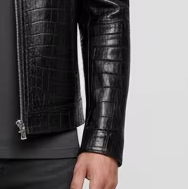 Chaqueta de Cuero Personalizada con Grabado Python para Hombre, Piel de Vacuno Genuina, Estilo Motero de Lujo, Servicio de Muestras de Fábrica OEM ODM Disponible - Product Image 5