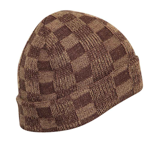 Gorros de lana polar de invierno 2026 para hombre y mujer, gorros cálidos de alta calidad para uso diario, con estampado digital a cuadros, accesorio de viaje. - Product Image 1