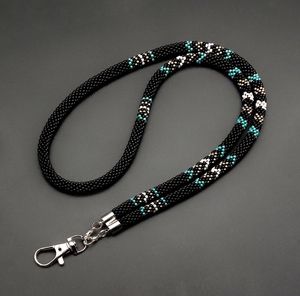 Custom Pattern Seed Beads Beaded <b>Lanyard</b> Neck Holder Eco Friendly Handmade Classic Portable Fashion Strap - Product Image 2