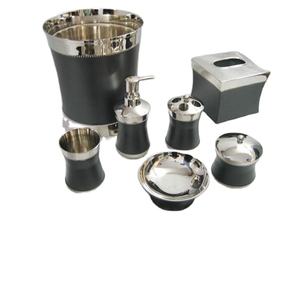 Ensemble d'accessoires de salle de bain en acier, sept pièces marbre pierre amérique nord Europe sud caractéristique matériau écologique origine - Product Image 1