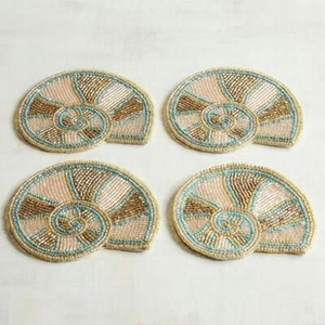 Handmade Modern Glass <b>Coaster</b> Premium Home Decor with Traditional <b>Beaded</b> Design Embroidered Seed Beads for Promotions - Product Image 3