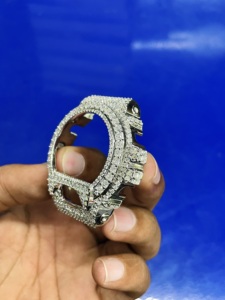 Custom Handmade <b>Iced</b> <b>Out</b> Sterling Silver <b>Watch</b> Bezel | Hip Hop Style <b>Watch</b> Case | Custom Jewelry Design - Product Image 4