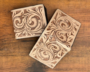 2024 <b>Sale</b> New Hand Tooled Leather Western Pattern <b>Men's</b> Wallets Long Zipper Hot Selling Fashion Stylish Cash Holder <b>Gift</b> for Him - Product Image 2