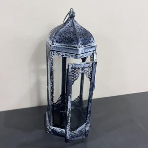 Lanterne décorative en verre et fer gravé pour le Ramadan, l'Aïd, les mariages, Noël, Pâques, décoration intérieure - Product Image 1