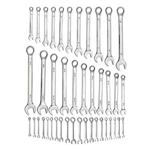 Set di chiavi combinate da 42 pezzi SAE e metriche, a 12 punte con anello a bussola e a 15 gradi angolate, misura 19mm, modello numero Spanners Roll - Product Image 1