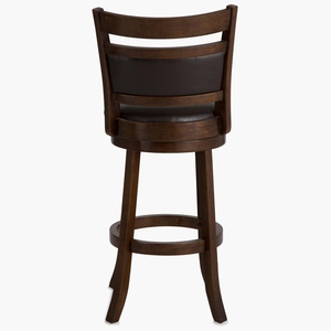 Acardi PU Leather Swivel <b>Bar</b> <b>Stool</b> Brown Solid Color Commercial Use Metal Base <b>Adjustable</b> Counter <b>Height</b> Kitchen Furniture - Product Image 4