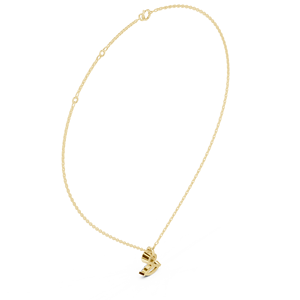 Collier pendentif solitaire en or jaune avec diamant de laboratoire rond serti clos pour femme |   Cadeau de bijoux fins élégants - Product Image 2