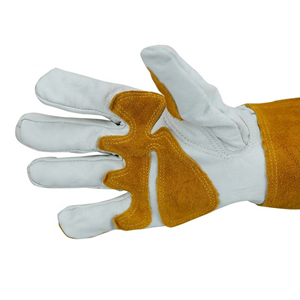 Gants de soudure en cuir de vachette, résistants à la chaleur et au feu, respirants, longueur coude, pour four, grill, cheminée, vente en gros - Product Image 2