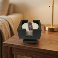 Ensemble de sous-verres en marbre de luxe avec support en métal, sous-verres en pierre faits à la main pour la décoration de table, maison, bureau, restaurant