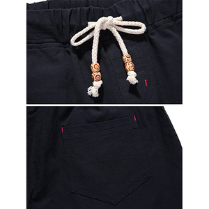 Men’s Casual Cotton <b>Linen</b> Shorts Elastic Waist <b>Drawstring</b> Summer Beach Shorts Lightweight Breathable <b>Pants</b> - Product Image 6
