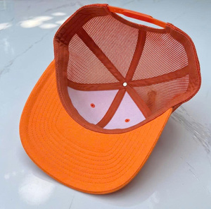 Unisex 6-Panel Mesh Trucker Cap Snapback Baseball <b>Hat</b> 3D Embroidery Custom Front Panel Curve Brim Breathable Polyester/Cotton - Product Image 4
