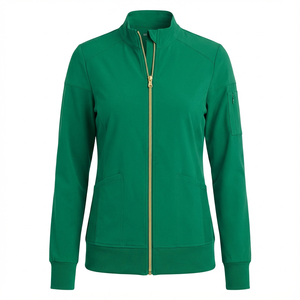 Blouse médicale personnalisée à manches longues avec fermeture éclair - Product Image 1