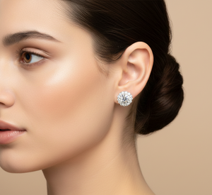 Pendientes de Diamantes de Corte Redondo para Mujer, Diamantes Cultivados en Laboratorio - Product Image 2